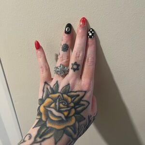 Snowflake Gemstone Silver Ring 925 Silver